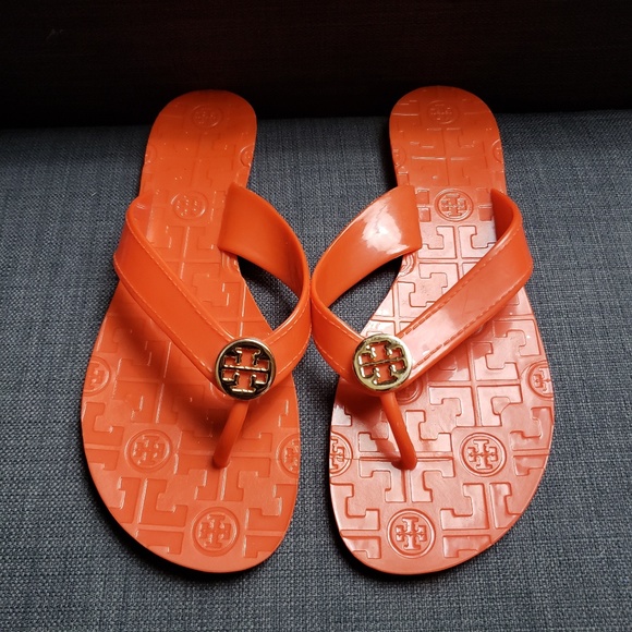 orange jelly sandals